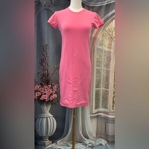 ATM Size:M  Women Pink 94% Pima Cotton Baby Tee Dress Short Sleeve Excellent